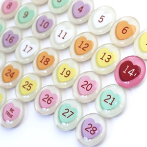 Number Magnets for February | Valentine's Day | Conversation Hearts