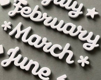 Month magnets - Magnetic foam month words