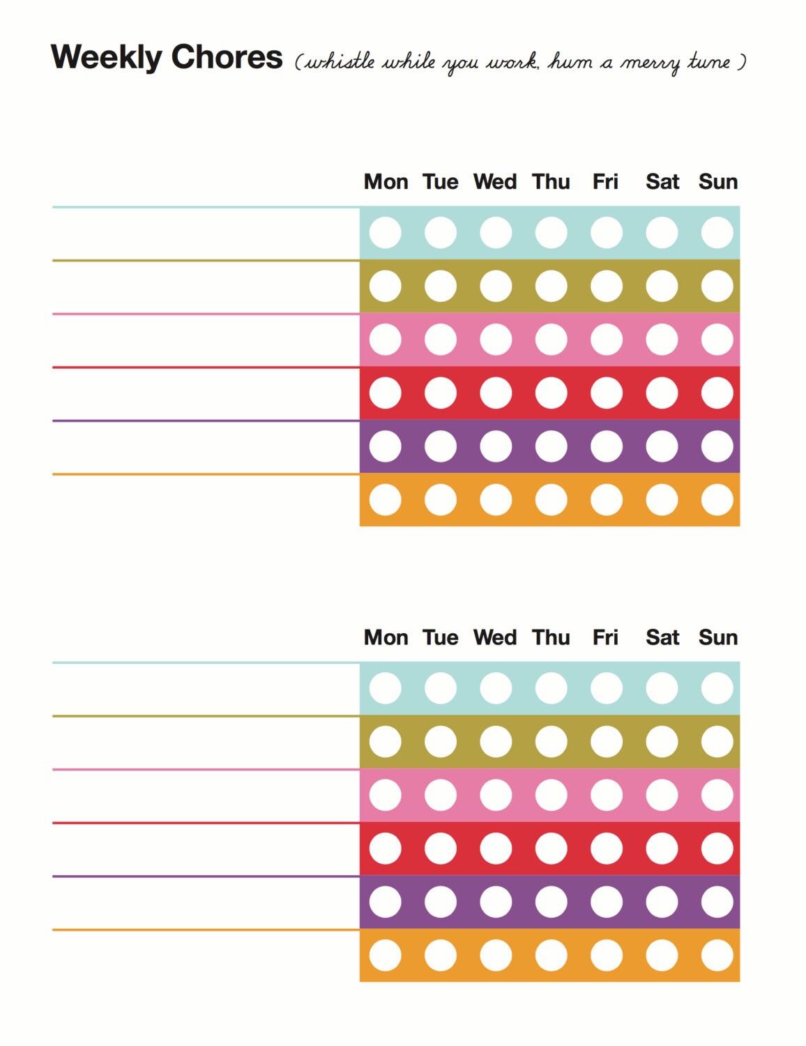 Chore Chart - Editable Colorful Chore Tracker for Kids & Families | Fun ...