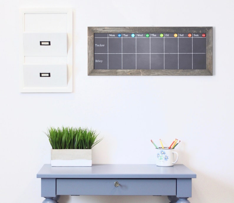 Family Command Center Dry Erase Framed Chalkboard Etsy