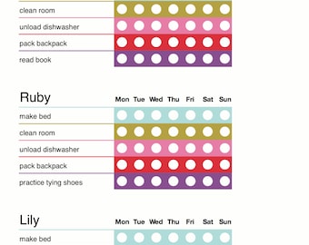 EDITABLE Chore Chart - color!