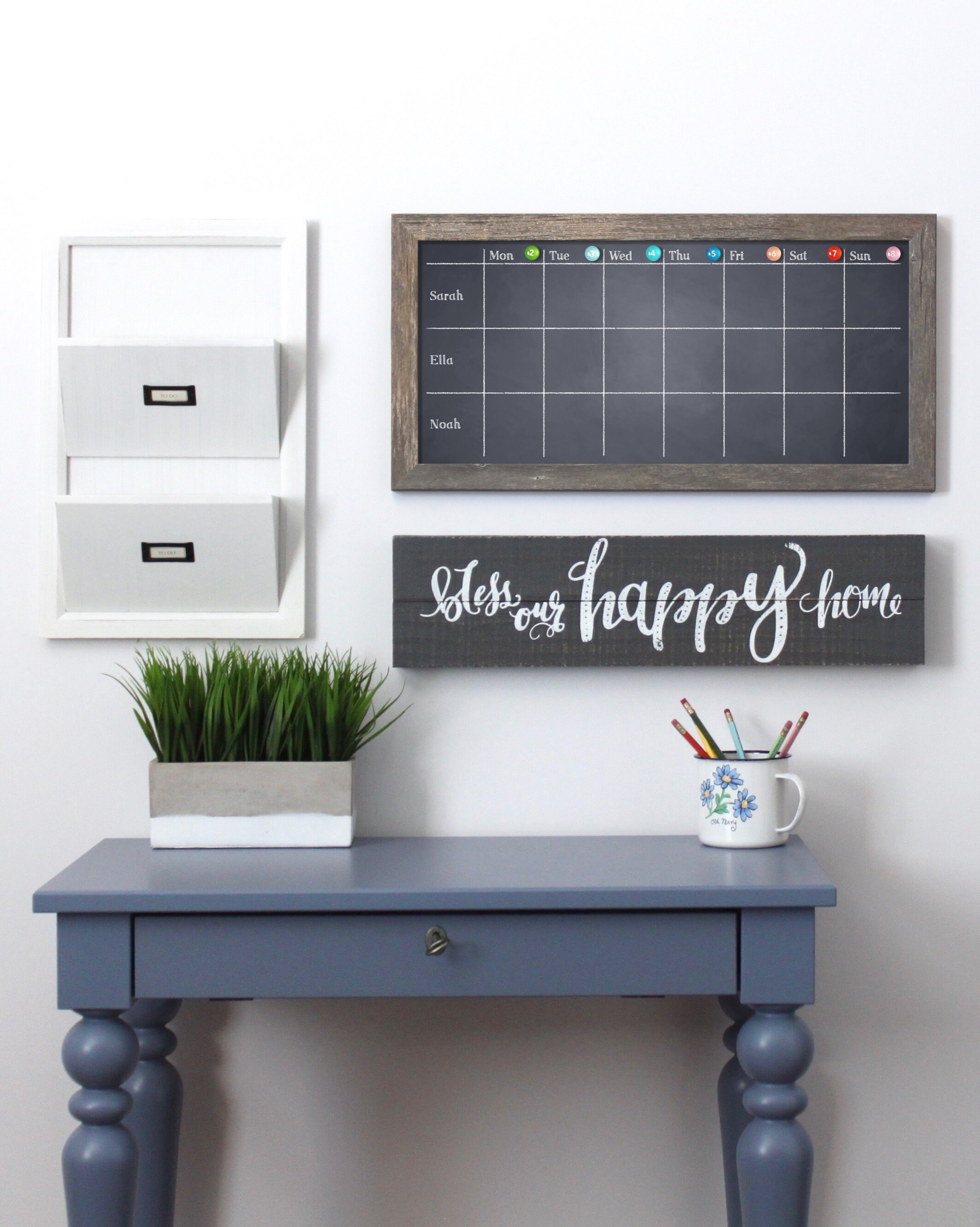 Family command center Dry Erase Framed Chalkboard Etsy