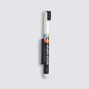 White Fine Tip Chalk Ink Marker | Clear Acrylic Dry Erase Pen| Non-Toxic Chalk | Erasable Markers | Extra Fine Tip Chalk Marker
