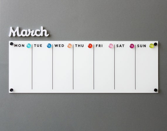 Fridge Calendar Acrylic Fridge Calendar Lucite Calendar Etsy Fridge Calendar Acrylic Fridge Calendar Lucite Calendar Etsy