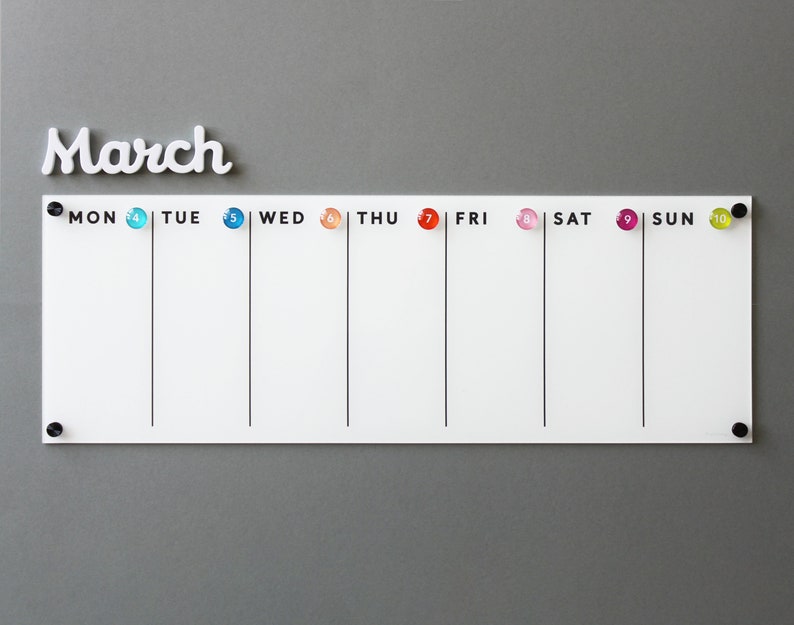 Fridge Calendar Acrylic fridge calendar Lucite calendar Etsy