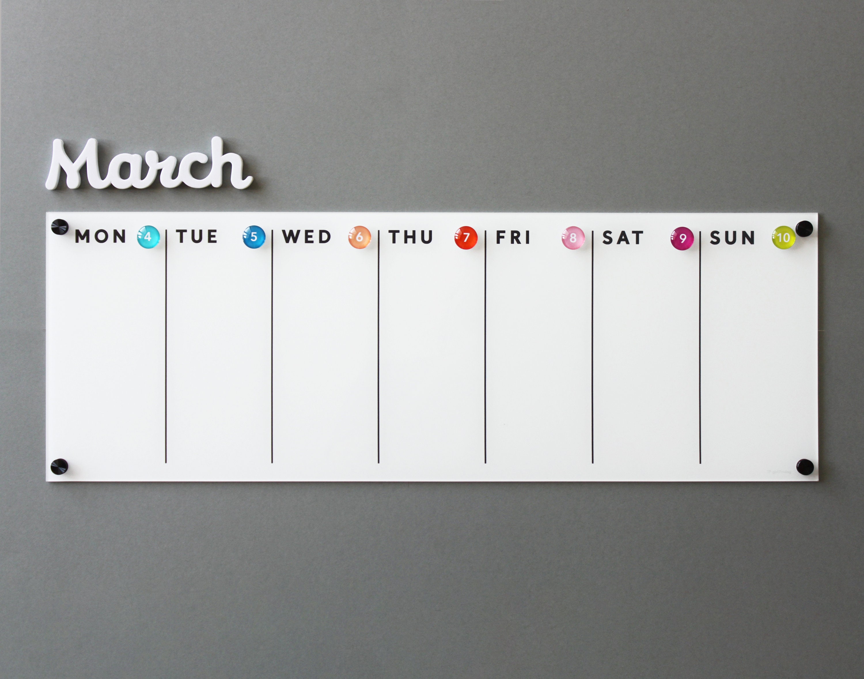 Fridge Weekly Calendar, Calendar for Fridge, Acrylic Calendar