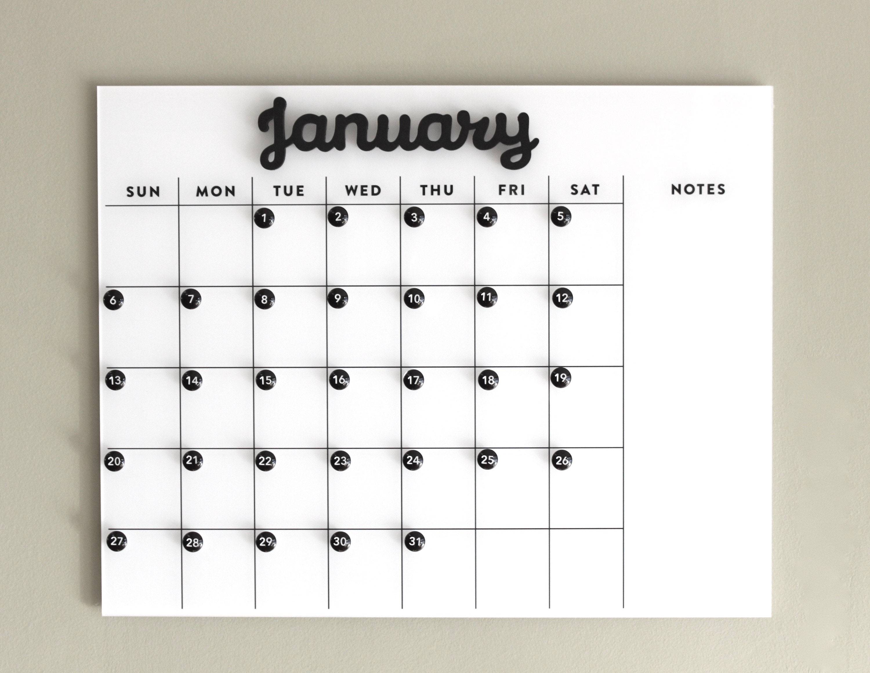 Fridge Weekly Calendar, Calendar for Fridge, Acrylic Calendar