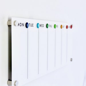 Magnetic Acrylic Wall Calendar | Whiteboard Dry Erase Board | Fridge Calendar & Weekly Planner | Home Office Organizer | Magnet Chore Chart