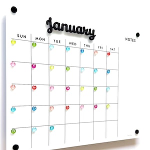 NPPLUS Acrylic Magnetic Dry Erase Board Calendar for Fridge, Magnetic  Monthly Calendar for Refrigerator, Reusable Clear Acrylic Calendar Planner  Board