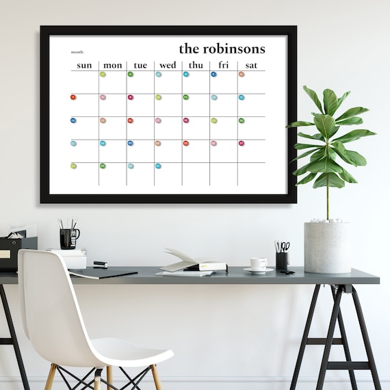 Dry Erase Calendar LARGE SIZE Framed Whiteboard Calendar - Etsy