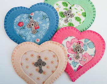 Pocket prayer heart or hug, Christian cross comfort keepsake, sympathy gift