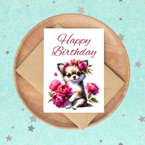 Printable Chihuahua Dog Birthday Card, Downloadable Dog Lover Card ...