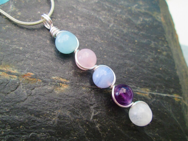 Anxiety / stress relief pendant gemstone crystal necklace Etsy