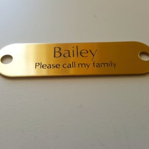 BRASS RIVET Pet TAG Id For Dog Collar Name Engraved Plate with Rivet Set