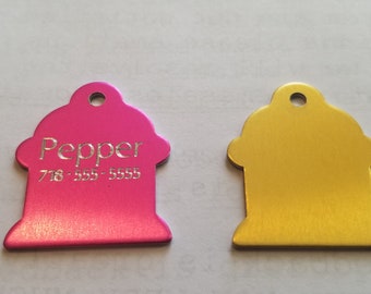 Pet Tags XL HYDRANT Tags Diamond Deep Engraved Pet ID Tags Double Sided Tags Custom Personalized Pet Id Tag