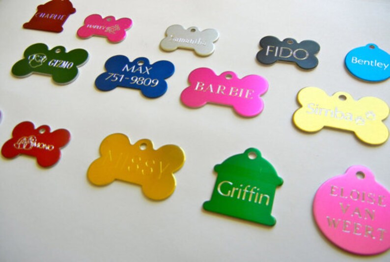 Pet Tags Diamond Deep Engraved Pet ID Tags Double Sided Tags Custom Personalized Pet Id Tag image 1