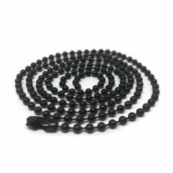 24 Inch Black Steel Ball Chain 2.4 mm Military Spec for Army Dog Tag