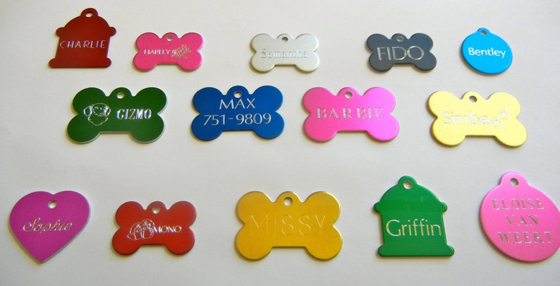 Pet Tags Diamond Deep Engraved Pet ID Tags Double Sided Tags Custom Personalized Pet Id Tag image 2