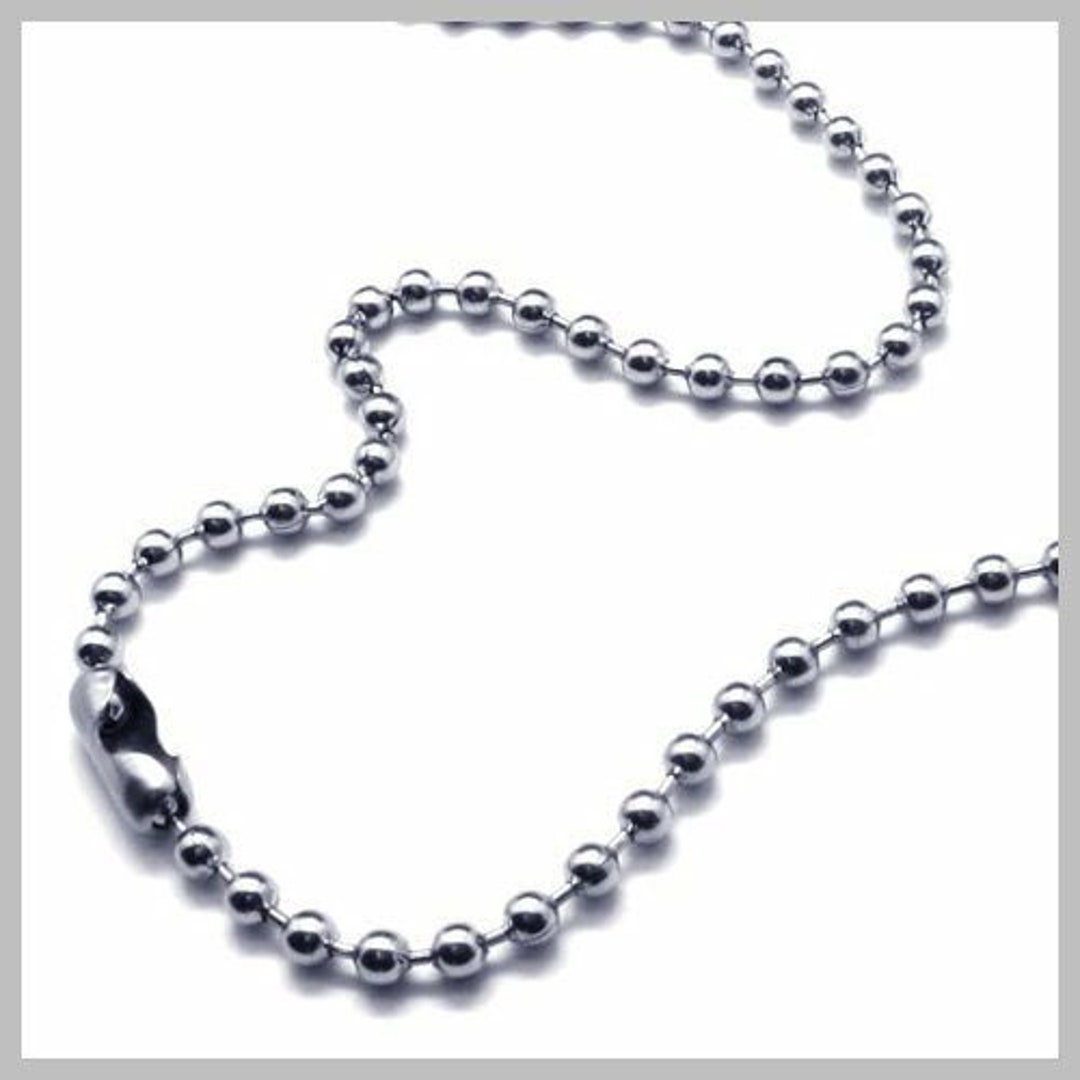 30 Inch Stainless Steel Ball Chain 2.4 Mm Military Spec for Army Dog ...