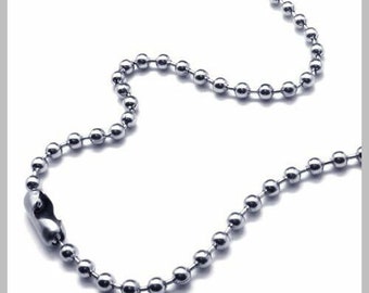 24 inches More Size 1.5mm-6mm Stainless Steel ball Necklace Chain Dog Tag Milit 24 inches More Size 1.5mm-6mm Stainless Steel ball Necklace Chain Dog Tag Milit