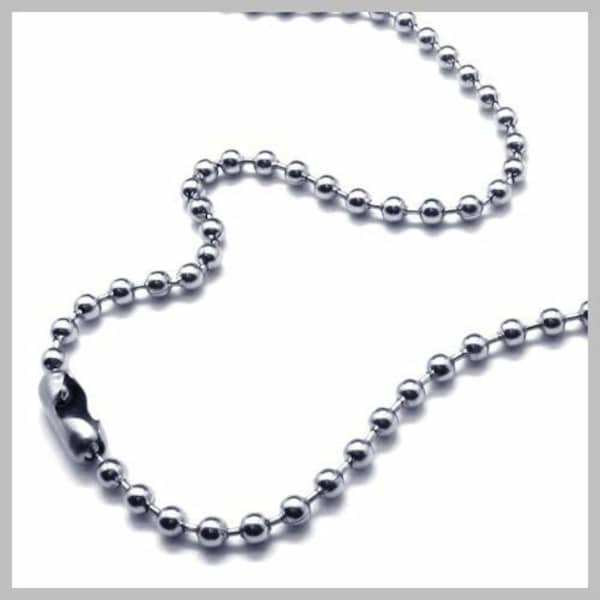 IFUAQZ Stainless Steel Bead Ball Chain Necklace - 2.4mm, 38 Inch Adjustable, With Connector Clasp (3-10 Pcs Options) - View #3