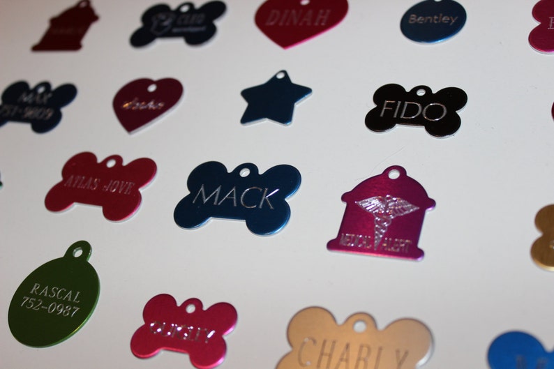 Pet Tags Diamond Deep Engraved Pet ID Tags Double Sided Tags Custom Personalized Pet Id Tag image 3