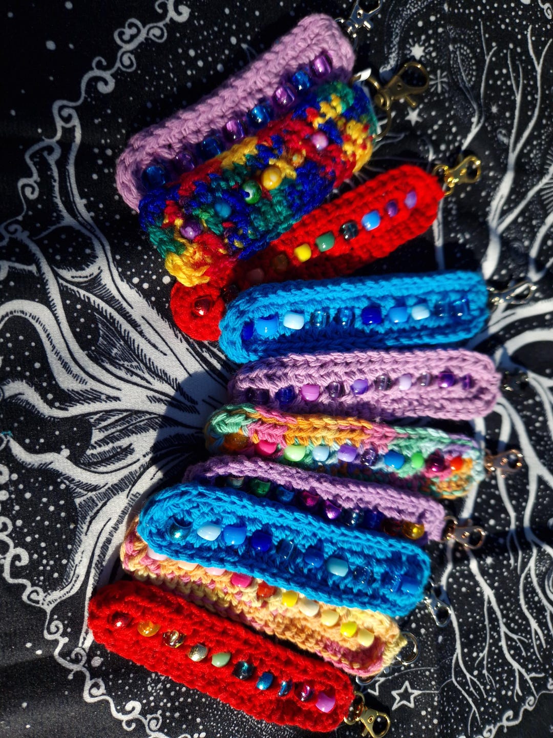 Handmade Crochet Beaded Fidget Keychain - Etsy