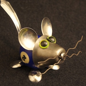 Lil' Blue - Found Object Robot Mouse Friend