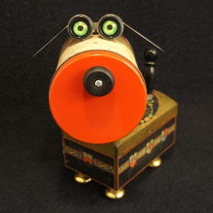 King - Foundobject robot dog, vintage parts, art assemblage, humorous sculpture