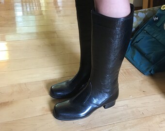 rubber boots high heels