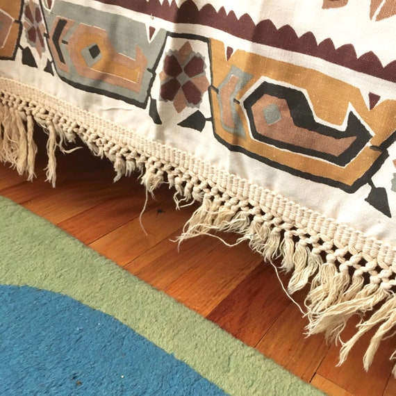 Southwestern Bedspread Set - Native American Tribal Pattern In Brown & Taupe Colors