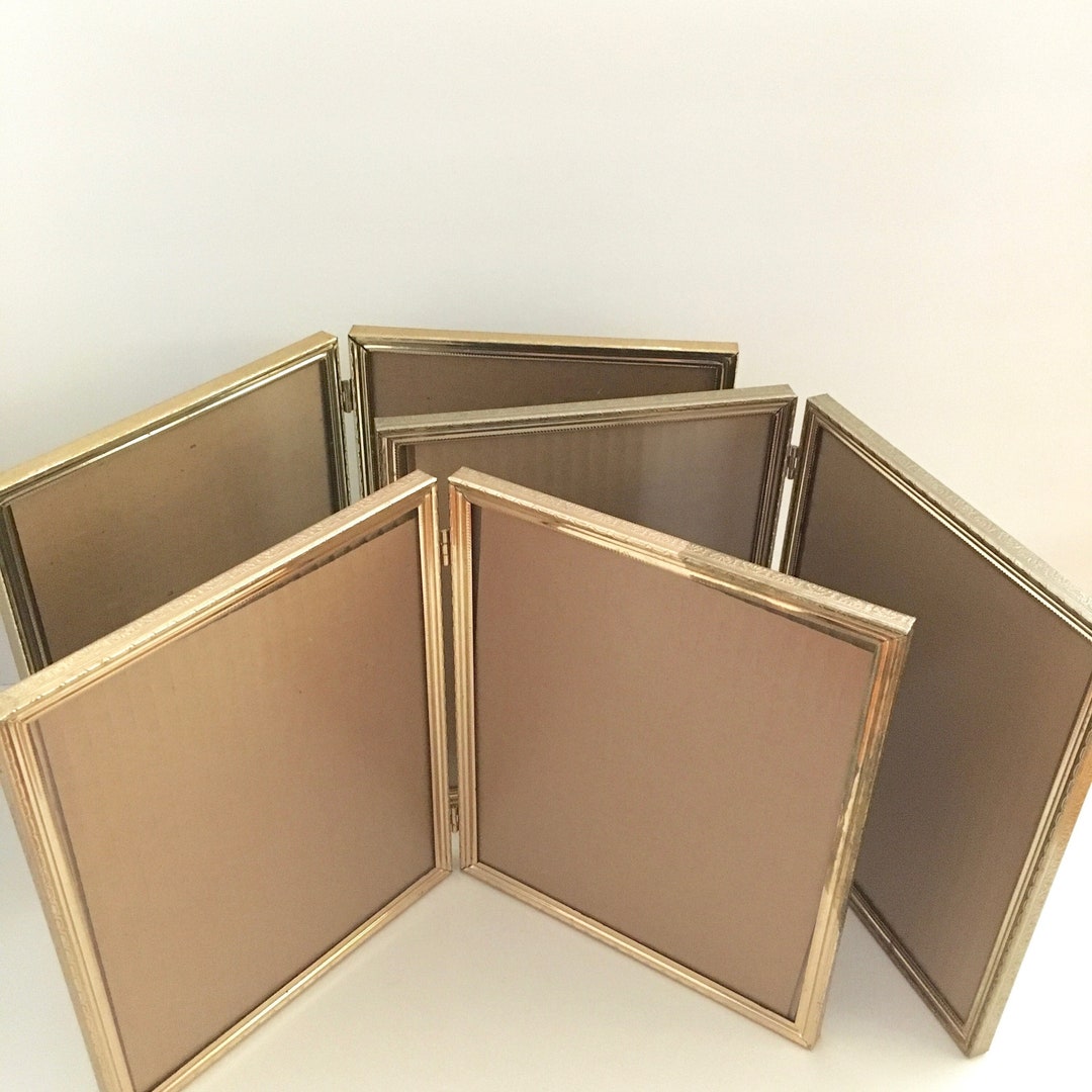 Brass FOLDING Frames 8 X 10 DOUBLE Photo FRAME Hinged Etsy