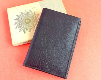 MID CENTURY WALLET, Espresso Brown Leather Billfold, New in Box, Unisex, Vintage Leather, Guys Gifts, Retro Money Holder, Stocking Stuffer