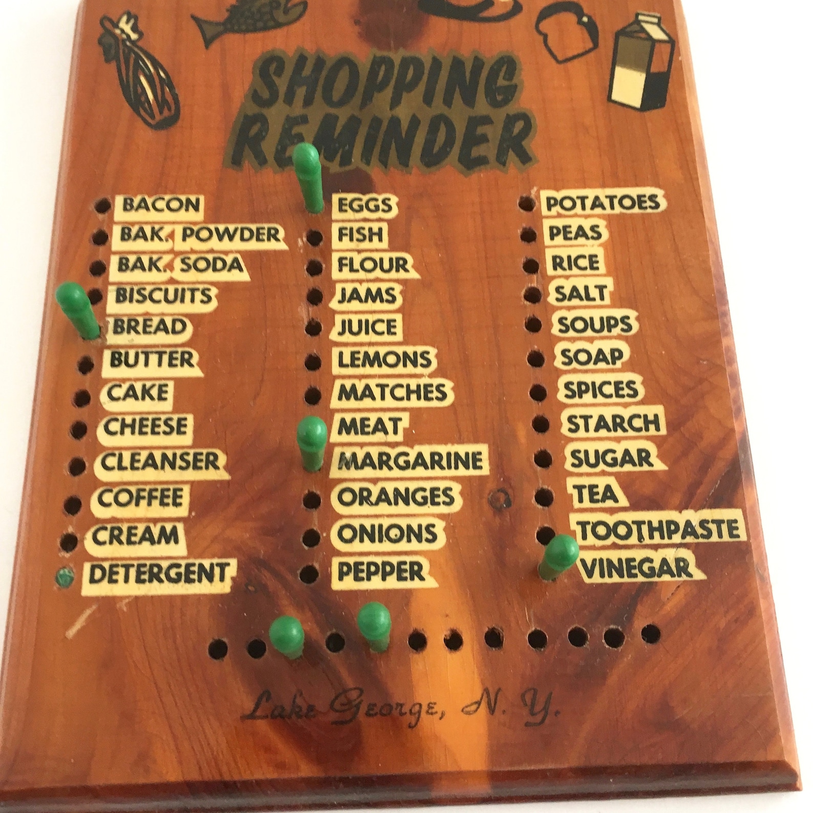 Vintage Shopping List Board Kitchen Pegboard Kitsch Souvenir Etsy