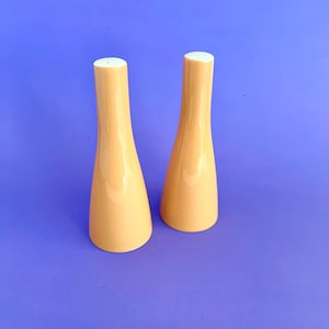 MIKASA SALT SHAKERS, Mid Century Modern, Vintage Entertaining, Butterscotch Yellow, Retro Mod Interiors,