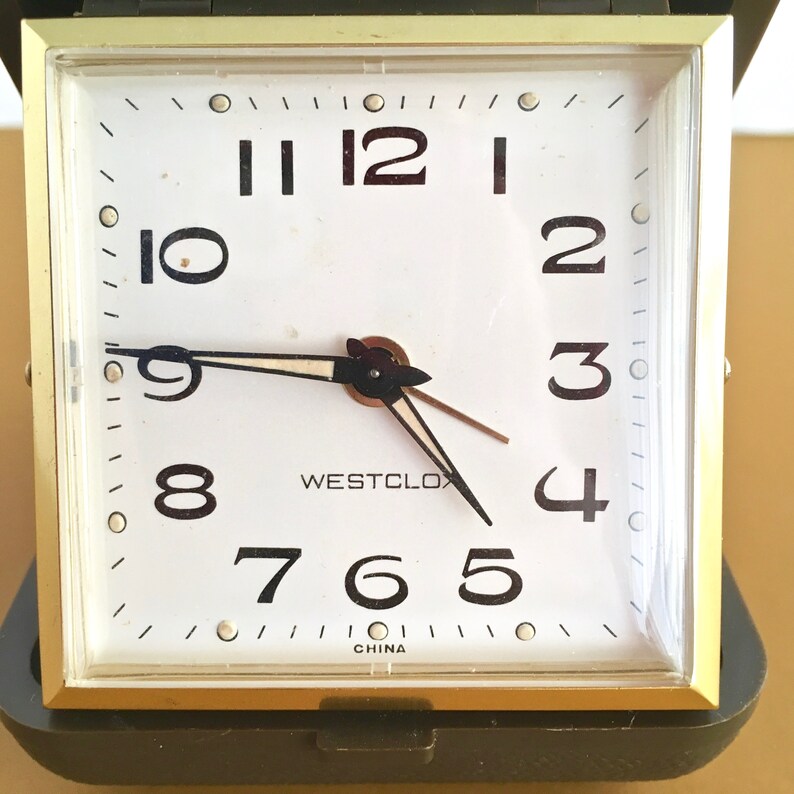 WIND up CLOCK Vintage Westclox ALARM Clock Glow in the Dark Etsy