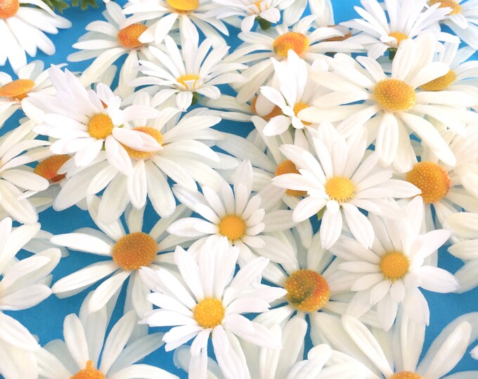 Plastic Daisies, 1970s Flowers, Vintage Crafting, Pop Daisy Accents, Lot of 48 Etsy