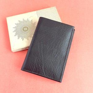 CARTERA DE MEDIADOS DE SIGLO, Billetera de piel marrón espresso, Nueva en caja, Buxton, Artículos de piel vintage, Monedero retro