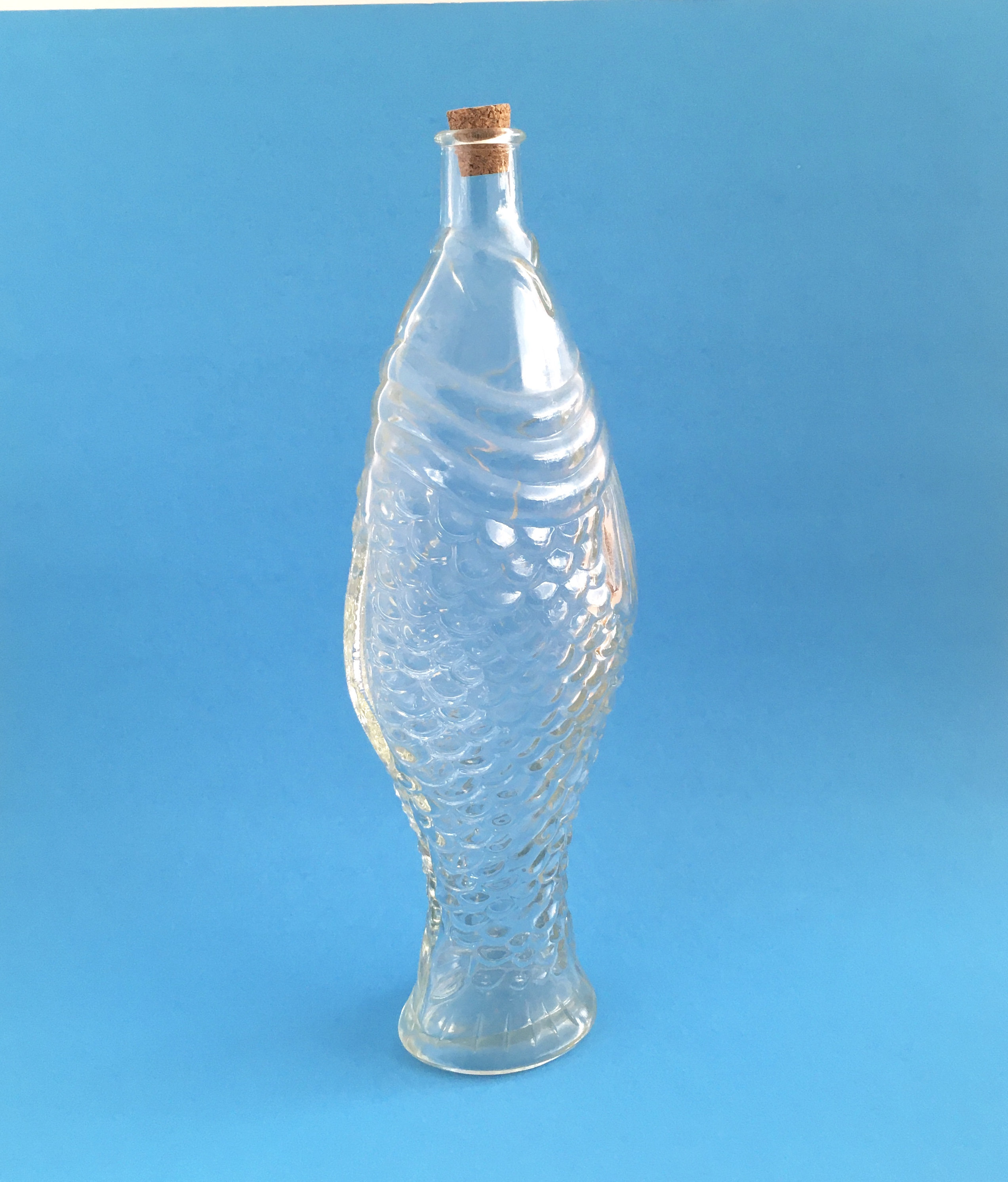 Glass Fish Decanter Vintage Bottle Beach Theme Decor Etsy