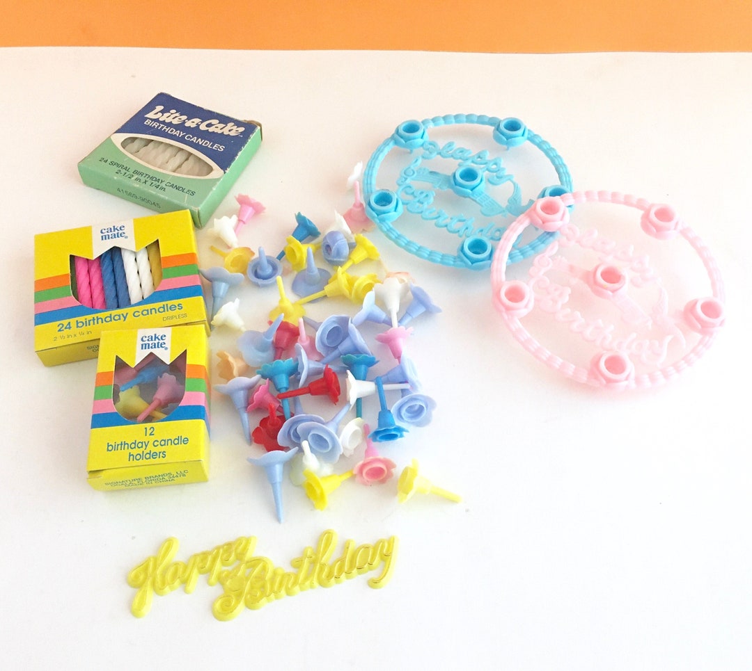 BIRTHDAY CAKE TOPPERS Vintage Birthday Candle Holders Set - Etsy