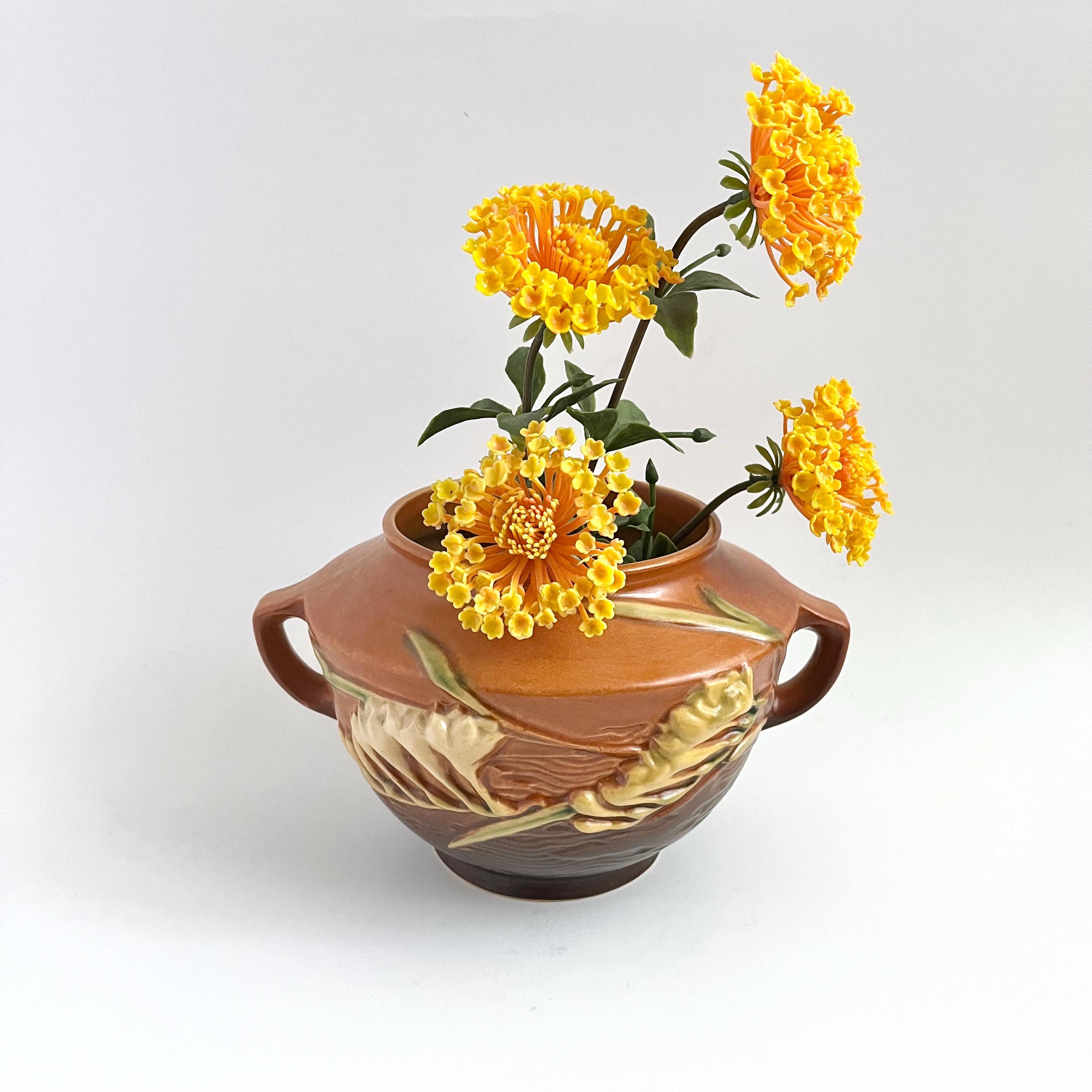 ROSEVILLE FREESIA JARDINIERE, #463-5, Collectible Ceramics, 1940s