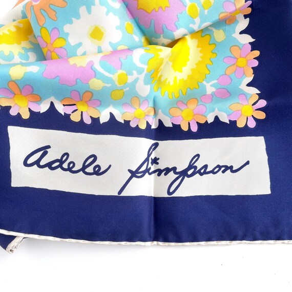 ADELE SIMPSON SCARF, Silk Rolled Edge, Colorful F… - image 9