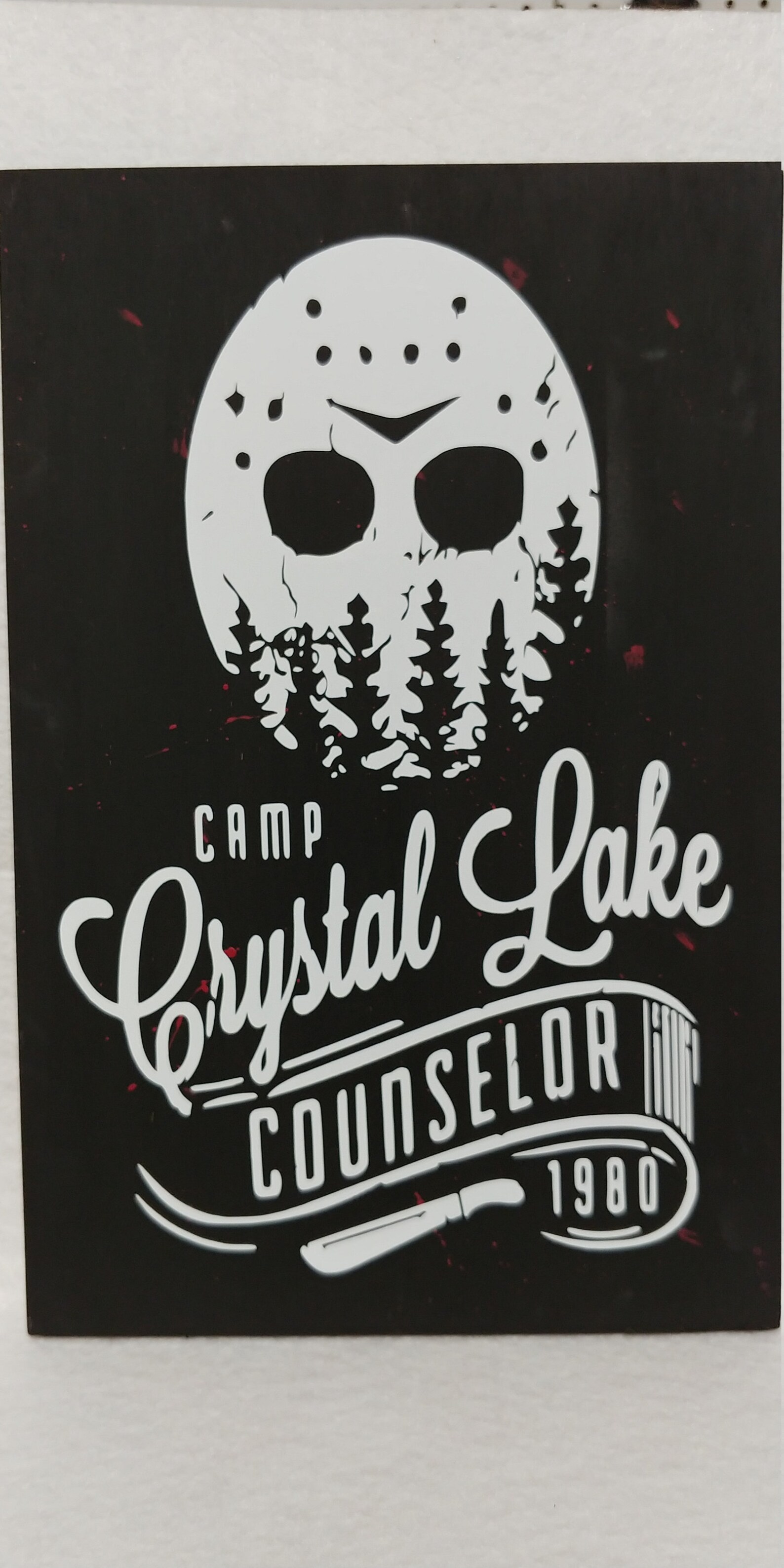 Camp Crystal Lake wood hanging sign | Etsy