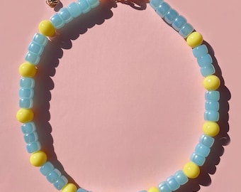 Baby Blue Glass Beaded Necklace x SJO JEWELRY Candy Colored Layering Jewelry