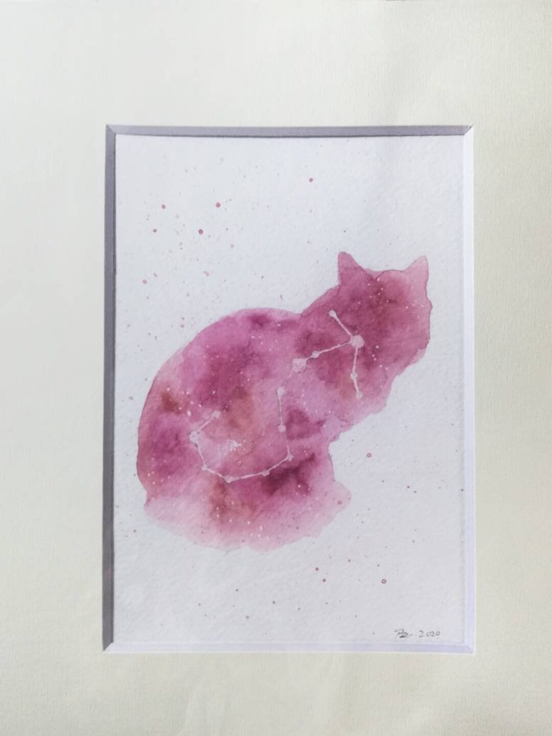 Custom Zodiac Cat Watercolor Painting Zodiac Constellation Etsy