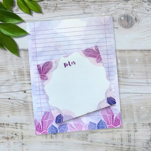 Crystals Sticky Notes • Notepads • Witchy Vibes • Memo pad • Stationery Set
