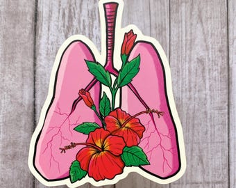 Breath / Aliento 4" Matte Die Cut Sticker • Human Lungs • Anatomical Sticker