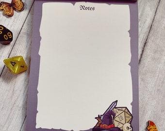 RPG Daily Notepad • Notes • Dungeon Master • Memo pad • Stationery