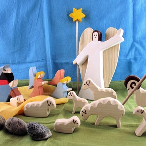 DIY / e-book / patterns / plans for 13 different wooden figures: sheep, shepherd, angels, angel with star for nativity scene