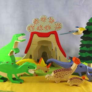DIY / e-book / patterns / plans for 12 different wooden figures: dinosaurs, dino, volcano, tree with Peteronodon, ...